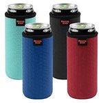 Desing Wish 4 Pack 12oz Slim Can Cooler Insulated Non-Slip Slim Can Cover Reusable Can Sleeve Cooler Covers Sleeves for Cans Coke Soda Insulator Sleeve Drink Holders Party Supplie