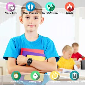 Focwony Kids Digital Watch – White, Waterproof, LED Display