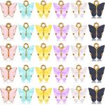 Hicarer 30 Pieces Butterfly Charms Acrylic Butterfly Pendant Bracelet Butterfly Pendant Charms for Jewelry Necklace Bracelet Earring Crafting Accessory, zinc alloy and acrylic, women