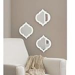 DEENZ Set Of 3 White Mirror Moroccan Inspired Design Arched Wall Mounted Mirror Art Home Decor