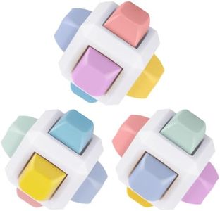 HOMQYTE Keyboard Fidget Toys Adults 3PCS 6-in-1 Fidget Keyboard Clicker Cube Sensory Toys for Anxiety Stress Relief (6 Polytope, 3 PCS)