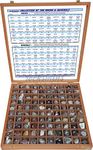 Rocksmins Collection of 100 Rocks & Minerals in a Export Quality Steam Beach Wood Wooden Box RM100WB Big Specimens of 50 Rocks and 50 Minerals in one kit for Education of Geology Earth Science Kit