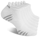 VVFXX Mens Ankle Socks 6 Pairs Low Cut Wicking Mens Socks Men Sport Running Socks Cushion No Show Socks Men Socks Men's Athletic Socks White Socks Mens Socks for Mens Socks 9-11 （White,XL）