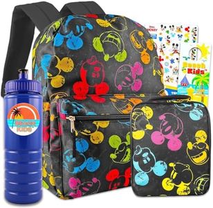 Disney Mickey Mouse Backpack and Lunch Box Set For Kids - Bundle with a Neon Mickey Backpack, Neon Mickey Lunch Bag, Tattoos, & More | Mickey Backpack For Boys, Mickey Lunch Box, Mickey Backpack with