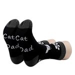 PXTIDY Cat Themed Gifts Cat Dad Socks Cats Paw Print Socks Cat Daddy Father Day Gift Socks Animal Lover Cat Owner Gifts for Men (Cat Dad Socks)