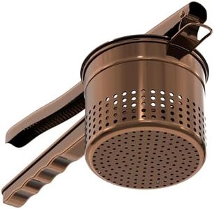 Livilord Large 15oz Potato Ricer, Heavy Duty Stainless Steel Ricer for Mashed Potatoes, Sweet Potato Masher Kitchen Tool with Ergonomic Handle, Press and Mash Kitchen Gadget, Bronze Color