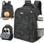 Bowling Ball Backpack with Shoe Compartment, Single Ball Bag for Men & Women, Protective Ball Holder & Ventilated Shoe Storage, Multi-Pocket Bowling Gear Bag for League & Casual Bowlers