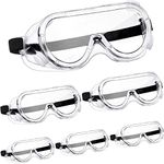 6 Pairs Safety Goggles Protective Safety Glasses Chemical Splash Resistant Goggle Clear Adjustable Goggle for Home Lab Workplace Eye Protection (Black)