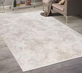 Ladole Rugs Abstract Pattern Home Decor Indoor Area Rug - Premium 5x7 Carpet for Living Room, Bedroom, Dining Room, Kitchen, and Office - Cream, 5x8 (5'3" x 7'6", 160cm x 230cm)