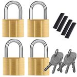 KAWAHA 81/40-4P Brass Keyed Padlock (Keyed Alike, Waterproof, Solid Brass Lock) for Sheds, Storage Unit, School, Gym Locker, Fence, Toolbox, Hasp, Storage - 40mm *4