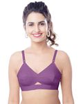 Brida Cotton Round Stitch Full Coverage, Wireless, Plus Size, Double Layer Support Minimizer Bra - Kavya Xtrasoft(Purple,32,C)