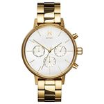 MVMT Nova Qtz Multifunction Silver Round Dial Women's Stainless Steel Strap Watch|Ionic Plated Gold Steel Material|Gold Color Band - D-FC01-G