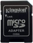 Original Kingston Technology 16GB/32GB/64GB/128GB Mini Genuine Micro SD Memory Card for Tablet, Mobile, Black (Adapter Only)