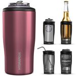 Hydrapeak 4-in-1 Insulated Bottle and Can Cooler - Fits 12 oz Slim Cans, Standard 12 oz Cans, and 12oz Beer Bottles | Stainless Steel Double Wall Vacuum Insulated Universal Can Cooler (Rose Gold)