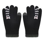 Toddler Kids Winter Soft Warm Knitted Gloves Mittens Thermal Full Finger Wrist Gloves Handwear Elastic Handwarmer with Stripe Decor Snowboard Skiing Winter Outdoor Costume Children 1-4 Years Old