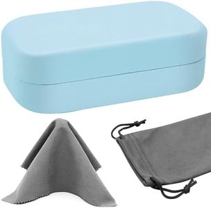 YOKONICO Sunglasses Case Large - Premium PU Leather Protector with Cleaning Cloth & Glasses Pouch - Professional Eyewear Protection for Women & Men - Ideal for Sunglasses & Eyeglasses