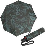 Knirps T.200 Medium Duomatic Automatic Open Close Rain Umbrella - Compact Windproof Umbrella for Rain - Travel Umbrella for Adults - 98cm Diameter Retractable Umbrella & Carrying Case, Botany Oliv