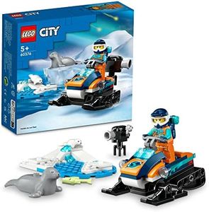 LEGO® City Arctic Explorer Snowmobile 60376 Building Toy Set,Vehicle Construction Set with Seal Figures and Explorer Minifigure