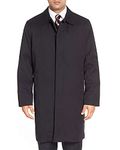 London Fog Men's Single Breasted Rain Coat with Zip Out Liner, Black, 38