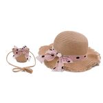 VRITRAZ Stylish and Breathable Polka Dot Design Kids Brown Hat for Boy's and Girl's, Summer Sun Protection, 6 to 14 Years (Color-Brown)