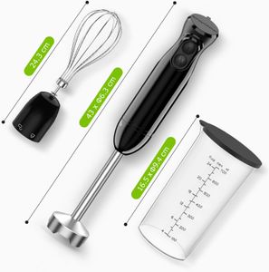 Bonsenkitchen Hand Blender – Black, Powerful Immersion Mixer