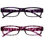 The Reading Glasses Company Purple & Pink Tortoiseshell Lightweight Readers Value 2 Pack Mens Womens RR32-54 +2.00