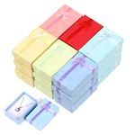 Rustark 24Pcs 6 Colors 8x5x3cm / 3x2x1 Inch Jewelry Gift Boxes Set, Necklaces Gift Box with Lid Ribbon Bow Cardboard Jewelry Boxes Gift Wrap Boxes for Necklaces Bracelets Jewelry