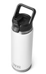 YETI Rambler, Stainless Steel Vacuum Insulated Straw Bottle with Straw Cap, White, 26oz (769ml)