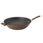 Circulon Symmetry Hard-Anodized Nonstick 14-Inch Stir Fry with Helper Handle, Chocolate