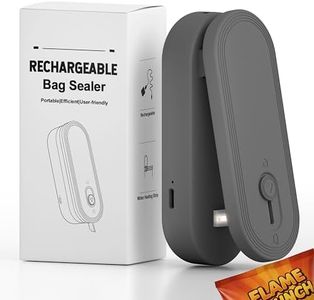 Mini Bag Sealer with Cutter and Magnet, 1800mAh Rechargeable Bag Resealer Handheld, Portable Heat Sealer for Heavy-Duty Plastic Snack & Chip Bags, Upgraded, Gift for Women, Food Saver, Kitchen Storage
