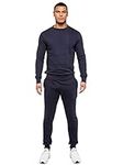 BRAND KRUZE Mens Crew Neck Long Sleeve Tracksuit Set Sweatshirt and Joggers KZMS138 TRACKSUIT NVY XL