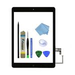 Zentop for Black iPad Air 1st Generation Touch screen Digitizer Glass Replacement A1474 A1475 A1476 With Home Button,Camera Holder,Preinstalled Adhesive,Tool Kit.