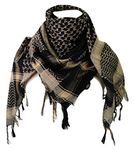 Premium Shemagh Head Neck Scarf - Black/Camel