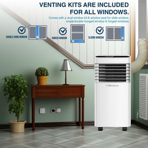 Belaco 9000 BTU Portable Air Conditioner – Dehumidifier, Fan, Remote, Window Kit