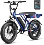 Jasion RetroVolt Electric Bike for Adults,【1500W Peak Motor & 48KMH & 112KM】 Electric Mountain Bike, Full Suspension Ebikes for Adults, 20" Fat Tire Ebike with 48V 13Ah Battery Electric Dirt Bike
