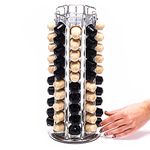 Peak Coffee Capsule Holder Stand for 80 Nespresso Original Line Pods | Revolving Tower Rack Dispenser for Storage & Organisation | Modern Chrome Finish | 360 Degree Revolving