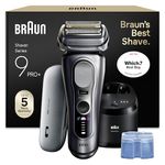 Braun Series 9 PRO+ Electric Shaver for Men, 9677CCE, Silver - Wet & Dry Razor, 5+1 Ultra Thin Precision Blades, Pro SensoAdapt Technology, Rechargeable Battery, PowerCase, 6in1 SmartCare Center