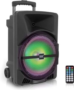 Pyle Wireless Portable PA Speaker System -1200W High Powered Bluetooth Compatible Indoor&Outdoor DJ Sound Stereo Loudspeaker wITH USB MP3 AUX 3.5mm Input, Flashing Party Light & FM Radio -PPHP1544B