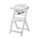 Bebeconfort Timba Evolutive Wooden Highchair, 6 Months - 10 Years, Up to 30 kg, Baby High Chair, Removable Tray, Adjustable Seat & Footrest, 3-point Safety Harness, White