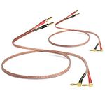 VVFLED HiFi Speaker Cable with Banana Plugs, 2x 3m 13AWG Professional Speaker Leads with Right Angle Gold Plated Plugs, Flexible Audiophile Speaker Wire for HiFi System Amp Audio Amplifiers