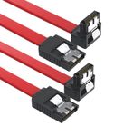 ETZIN SATA Cable III 6Gbps Straight HDD SDD Data Cable with Locking Latch 16 inches (RED-90D, 2)