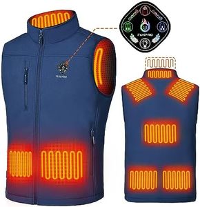 FUNPRO Heated Vest for Men Women, Windproof Electric Heating Vest, Softshell Sleeveless Sports Jacket, Battery Not Included, Blue, Small