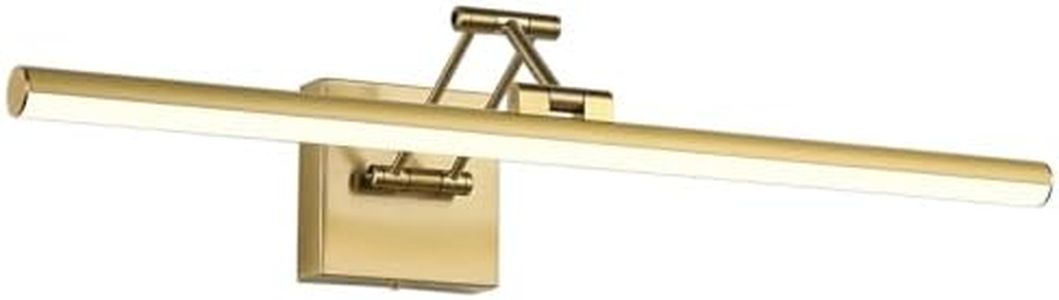 Joossnwell Hard-Wired Picture Light for Wall Brass Art Lighting Dimmable Gallery Light 23.62 inch Picture Frame Light with Adjustable Swing Arm for Painting Library Display Artwork Museum Warm White