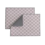 Ulable Dish Drying Mat, Microfiber Dry Pad, Quick-Drying Dish Drainer Board Mat for Kitchen Counter-top Tabletop Accessories, Machine Wash,2-Pack (Gray-Printed Plaid, 20 X 15 inch)