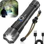 Victoper Rechargeable Flashlight, Flashlight 100000 Lumens LED Flashlights Rechargeable, High Power 5 Modes Waterproof Tactical Flashlight, Flash Lights for Outdoor, Emergency, Hiking, Camping