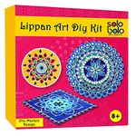SOLOBOLO Lippan Art and Craft Materials Kit for Adults and Beginners, Premarked MDF Board Warli Art Painting DIY Kit with Stands for Room Wall Hanging, Office and Home Decoration