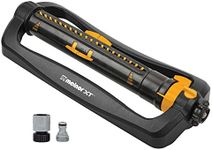 Melnor 65167AMZ XT Turbo Oscillating Sprinkler, 4,500 sq. ft., Quick Connect Bundle, 3-Way Adjustable, Black, Yellow