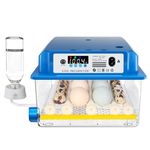 Vevitts 16 Eggs Incubators for Hatching Egg with Automatic Turner, Fahrenheit Temperature Control Chickens Quail Egg Incubator with Led Candler, 12V/110V Incubators Kit for Farm Poultry