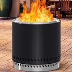 YITAHOME Fire Pit Smokeless 19'' Firepits for Outside Patio, Portable Wood Burning Outdoor Fire Pit w/Removable Ash Pan & Carry Bag, Suitable for Patio and Camping, Black