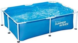 Summer Waves Rectangular Above Ground Tubular Pool 2.1 x 1.5 x 0.61 m - Practical and Easy to Install - 3-Layer PVC Laminated Material - Water Line 51 cm - Delivered with Necessary Accessories 10546